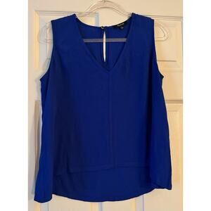 Madewell Blue Daybloom Popover V-Neck Tank Blouse Size S